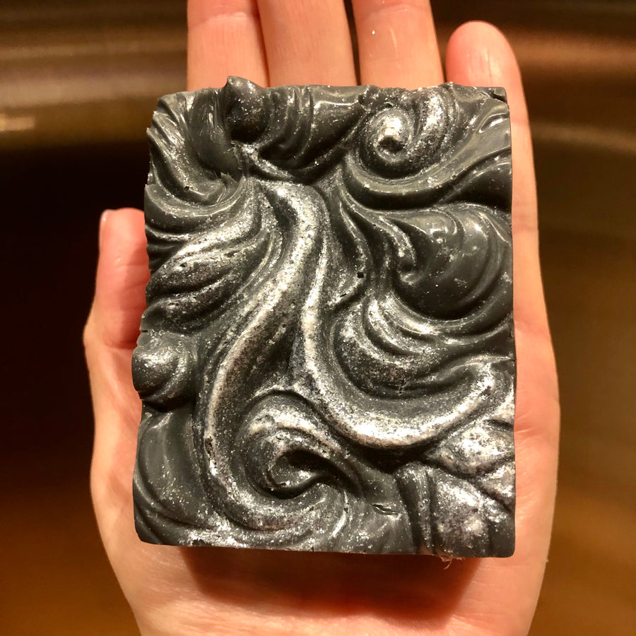 Rosemary & Mint Activated Charcoal Soap (no soap dish)
